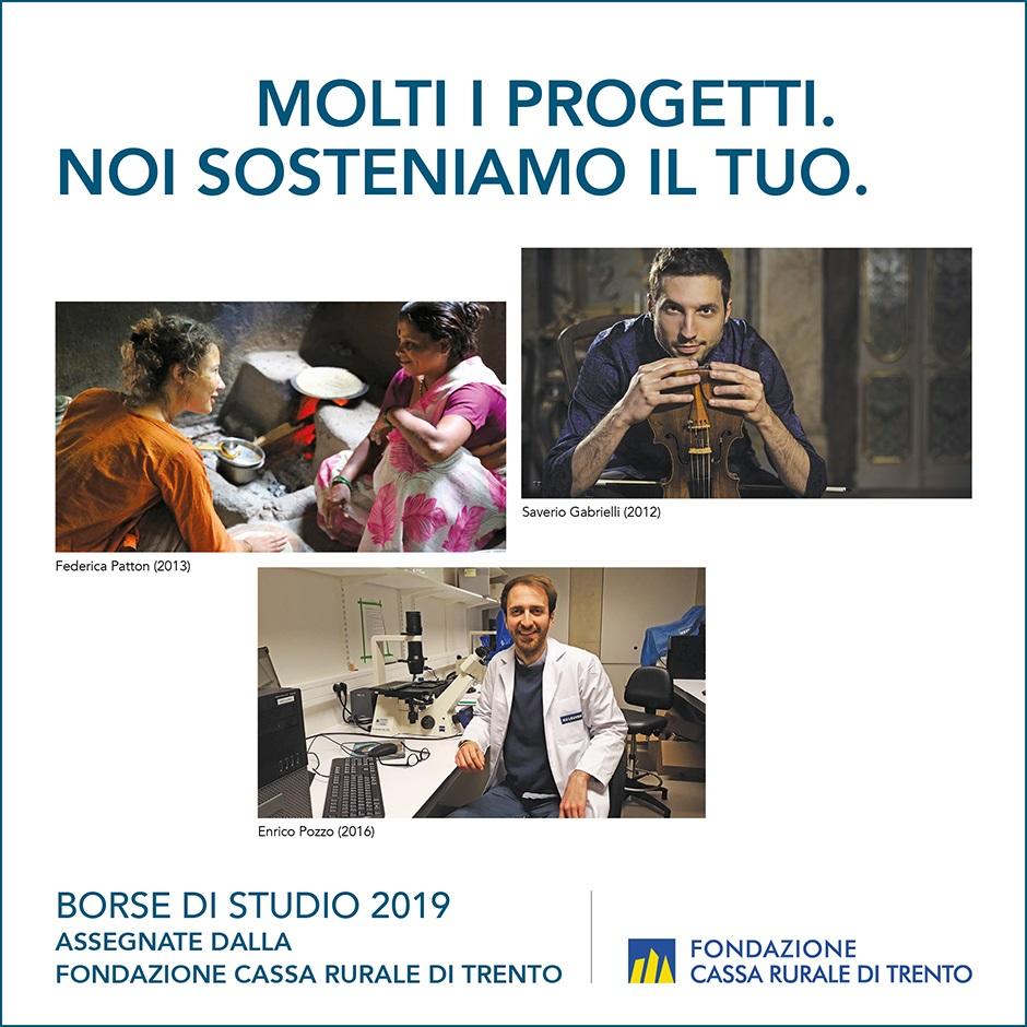 Fino al 31 ottobre è possibile presentare la domanda per l’assegnazione di una delle tre Borse di Studio della Fondazione Cassa Rurale di Trento. Ognuna del valore di dodicimila euro. Tre le aree tematiche: economico-giuridica, tecnico-scientifica e umanistico-artistica.