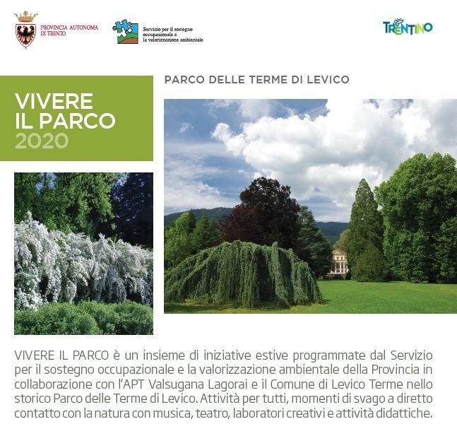 Nel Parco delle terme di Levico, giovedì 23 luglio dalle ore 16.00 alle 19.00 proseguono le attività culturali proposte nell’ambito di Vivere il Parco con il racconti de Il Quadro Parlante. Il programma Vivere il Parco è organizzato dal Servizio sostegno occupazionale e valorizzazione ambientale della Provincia autonoma di Trento.