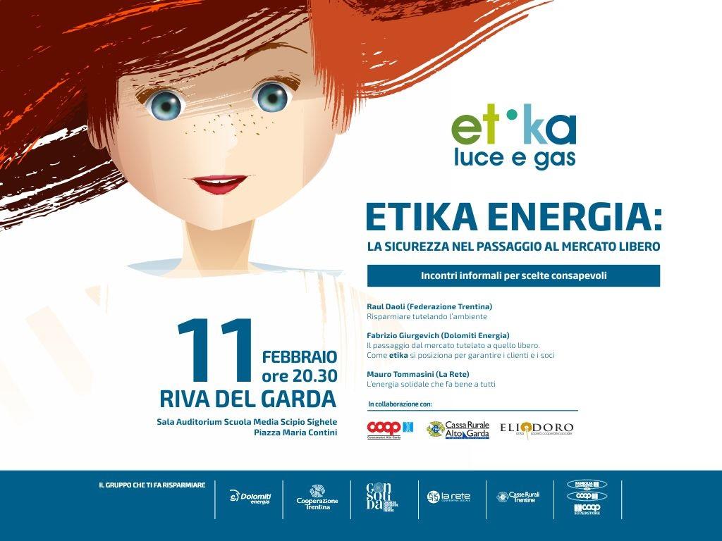 Cassa Rurale Alto Garda, Coop Consumatori Alto Garda e la coop sociale Eliodoro propongono una serata per presentare l'offerta per l'energia della Cooperazione Trentina insieme a Dolomiti Energia.