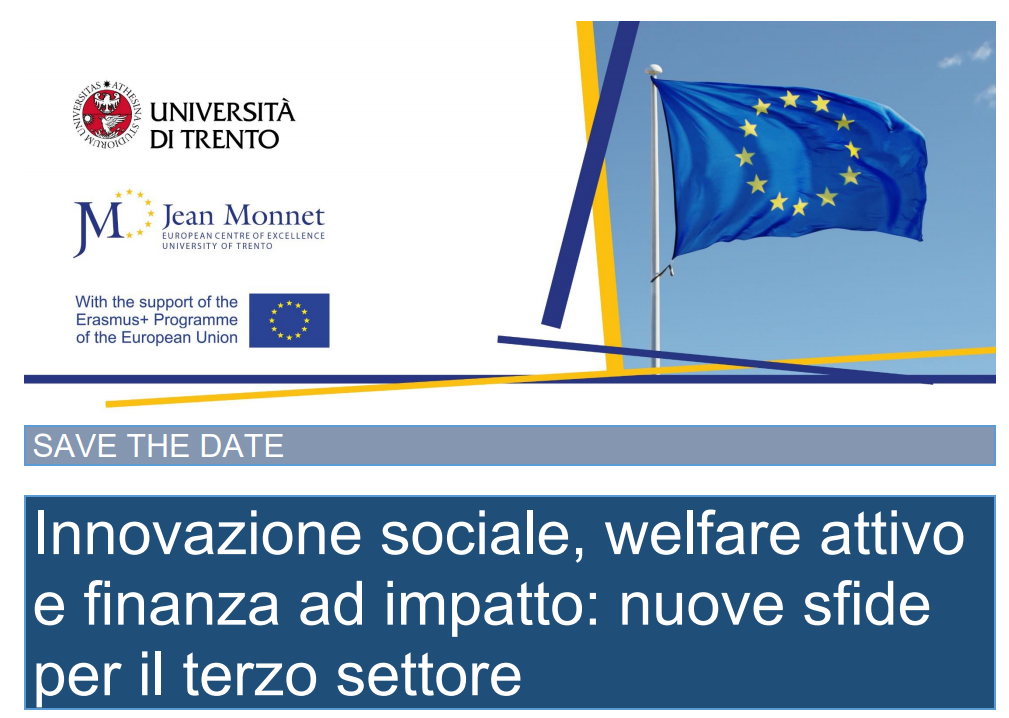 Un webinar gratuito per le cooperative organizzato dall'Università di Trento con il Centro Europeo Jean Monnet e con il supporto del Programma comunitario Erasmus. Appuntamento sulla piattaforma Zoom. Basta iscriversi al link qui sotto